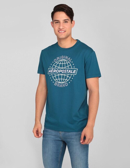 Playera Aéropostale cuello redondo azul en Liverpool