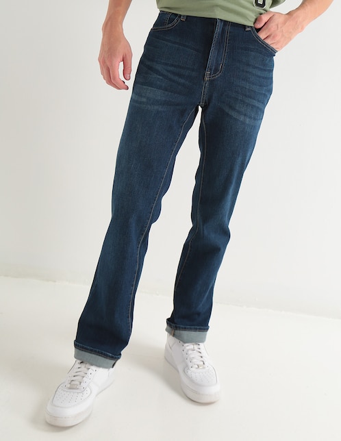 Jeans straight Aéropostale deslavado para hombre