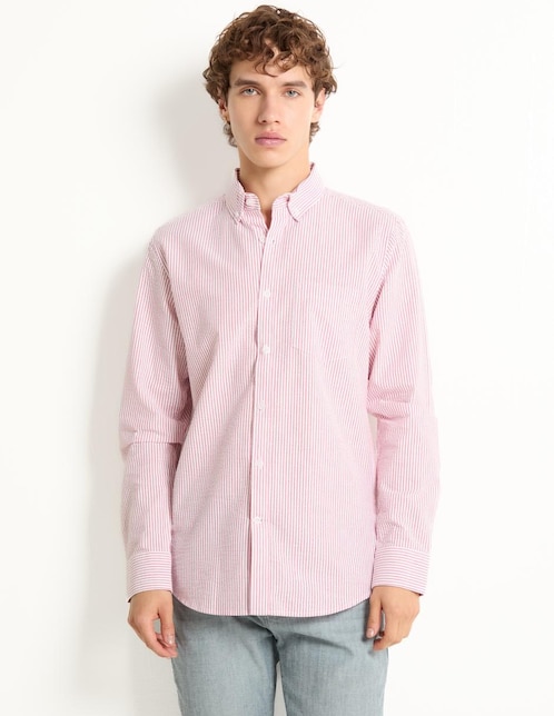 Camisa casual Aéropostale de algodón manga larga para hombre