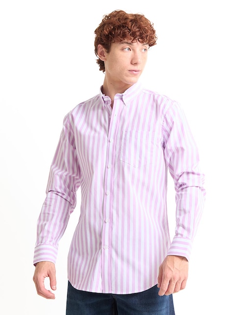 Camisa casual Aéropostale de algodón manga larga para hombre