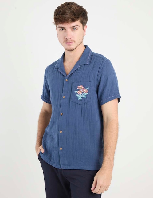 Camisa casual Aéropostale de algodón manga corta para hombre