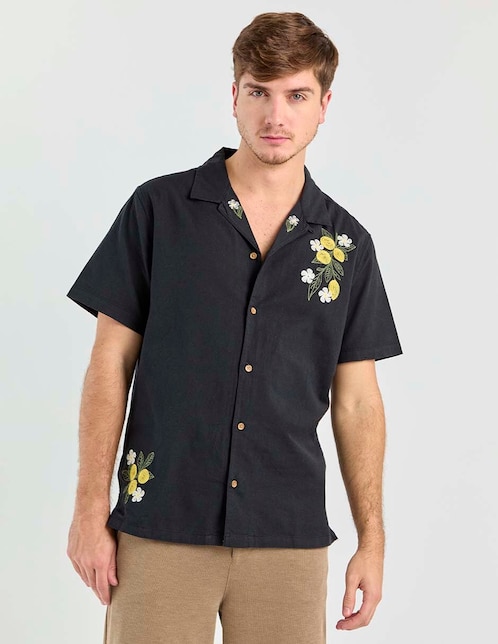 Camisa casual Aéropostale de algodón manga corta para hombre