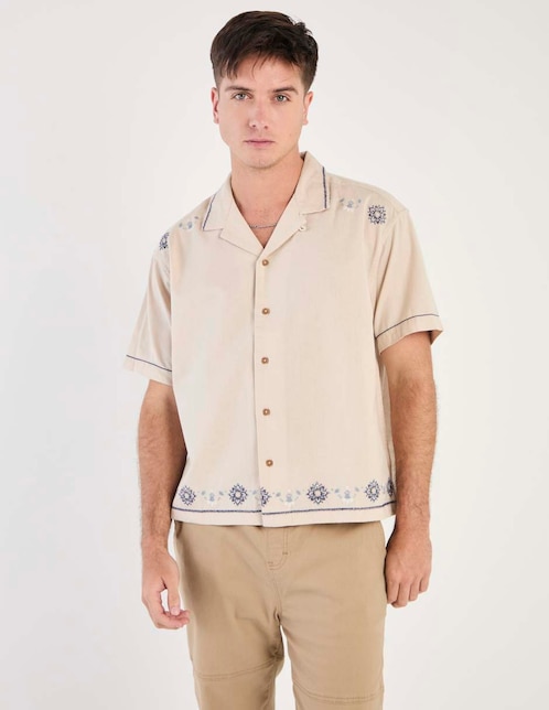 Camisa casual Aéropostale de algodón manga corta para hombre