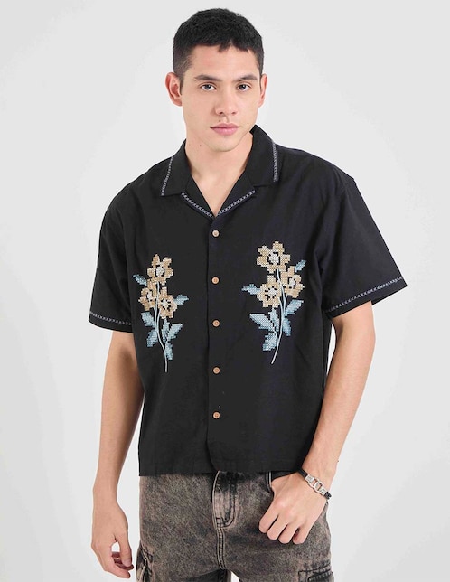Camisa casual Aéropostale de algodón manga corta para hombre