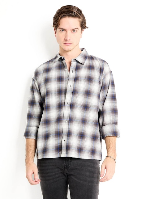 Camisa casual de algodón manga larga para hombre 1