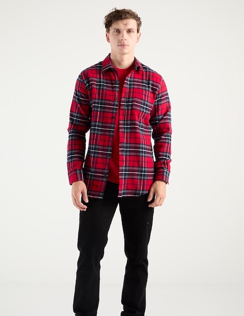 Camisa casual manga larga para hombre 1