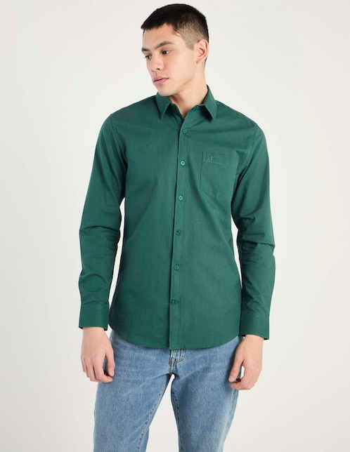 Camisa casual Aéropostale de algodón manga larga para hombre