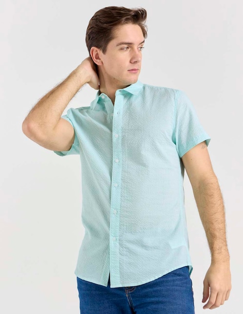 Camisa casual Aéropostale de algodón manga corta para hombre