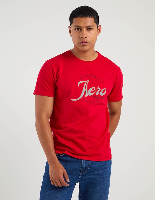 PLAYERA AERO A248681 ALG-POLI, G, ROJO