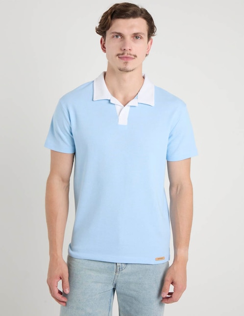 PLAYERA POLO AERO A2581, G, AZUL CLARO