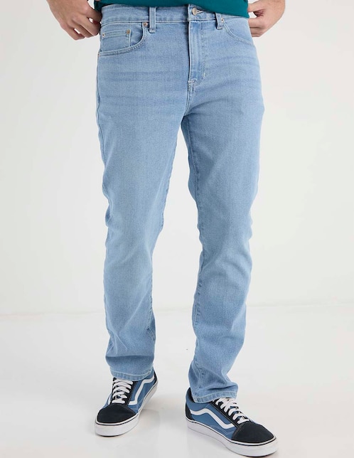 Jeans slim lavado stone wash para hombre 1