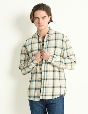 Camisa Casual Aéropostale De Algodón Manga Larga Para Hombre