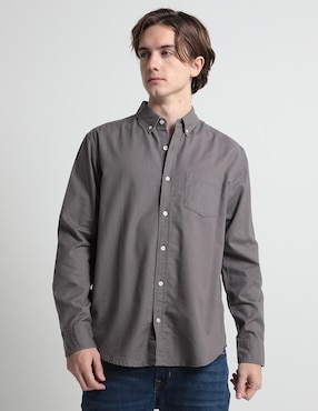 Camisa Casual Aéropostale De Algodón Manga Larga Para Hombre