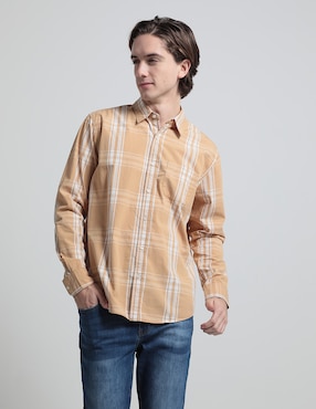 Camisa Casual Aéropostale De Algodón Manga Larga Para Hombre