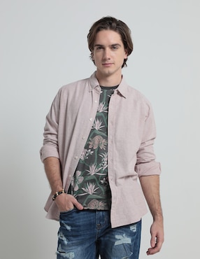 Camisa Casual Aéropostale De Algodón Manga Larga Para Hombre