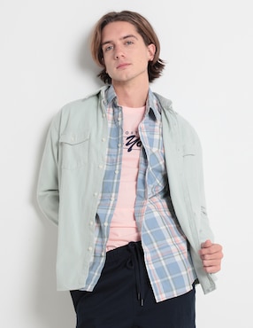 Sobrecamisa Casual Aéropostale De Algodón Manga Larga Para Hombre