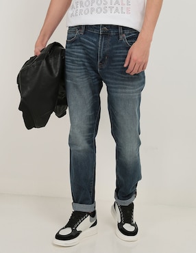 Jeans Straight Aéropostale Deslavado Para Hombre