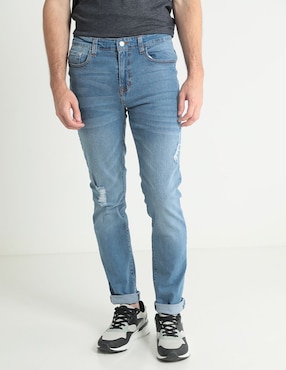 Jeans Slim Aéropostale Desgastado Para Hombre