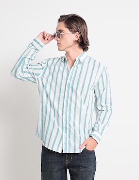 Camisa Casual Aéropostale De Algodón Manga Larga Para Hombre