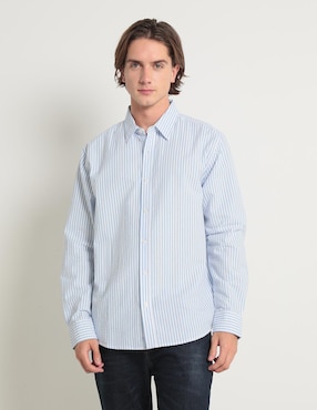 Camisa Casual Aéropostale De Algodón Manga Larga Para Hombre