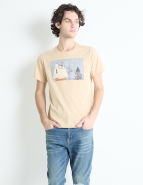 Playera Aéropostale Snoopy Cuello Redondo Para Hombre