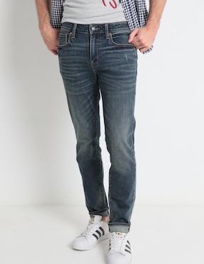 Jeans Slim Aéropostale Lavado Whisker Para Hombre