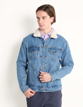 Chamarra Denim Aéropostale Con Bolsillos Para Hombre