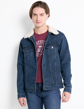 Chamarra Denim Aéropostale Con Bolsillos Para Hombre