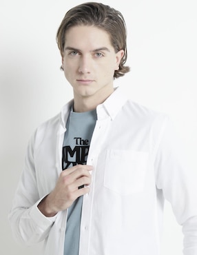 Camisa casual Aéropostale de algodón manga larga para hombre