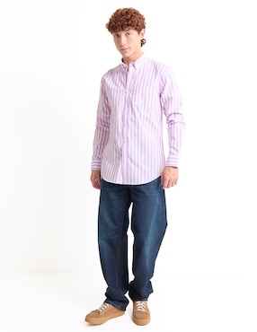 Camisa casual Aéropostale de algodón manga larga para hombre