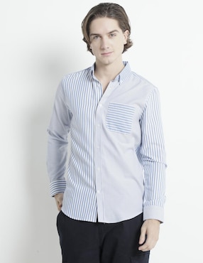 Camisa Casual Aéropostale De Algodón Manga Larga Para Hombre