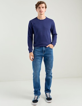 Jeans straight Aéropostale lavado medio para hombre