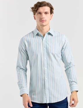 Camisa casual Aéropostale de algodón manga larga para hombre