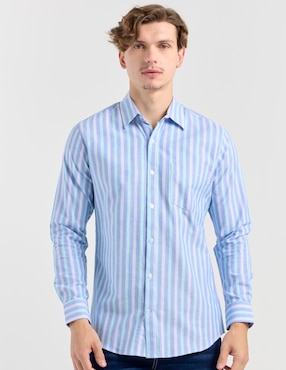 Camisa casual Aéropostale de algodón manga larga para hombre