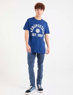 Jeans slim Aéropostale lavado stone wash para hombre