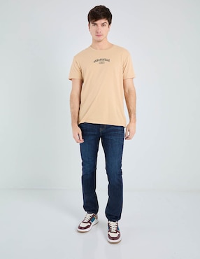 Jeans slim Aéropostale lavado whisker para hombre