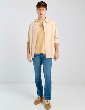 Jeans straight Aéropostale lavado stone wash para hombre