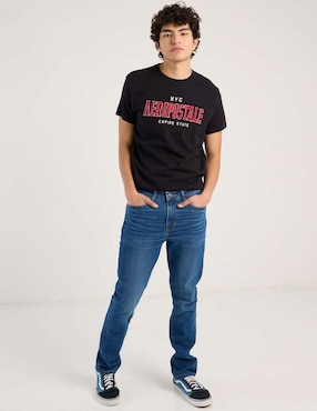 Jeans slim Aéropostale lavado medio para hombre