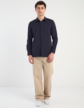 Camisa casual Aéropostale de algodón manga larga para hombre