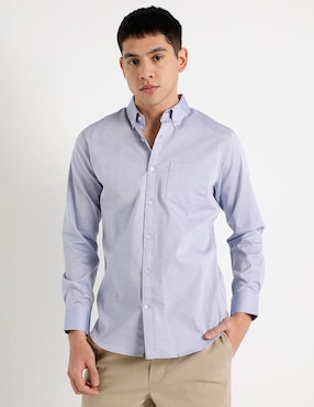 Camisa casual Aéropostale de algodón manga larga para hombre