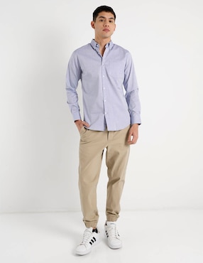 Camisa casual Aéropostale de algodón manga larga para hombre