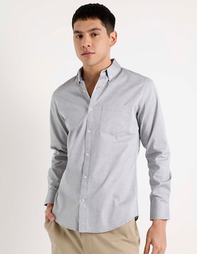 Camisa casual Aéropostale de algodón manga larga para hombre