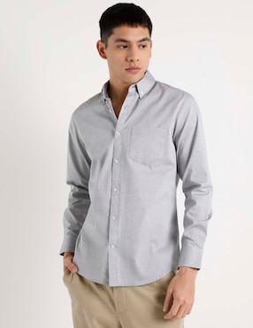 Camisa casual Aéropostale de algodón manga larga para hombre