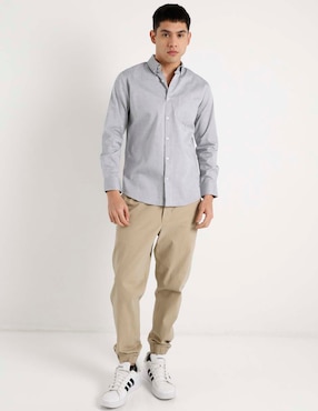 Camisa casual Aéropostale de algodón manga larga para hombre