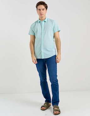 Camisa casual Aéropostale de algodón manga corta para hombre