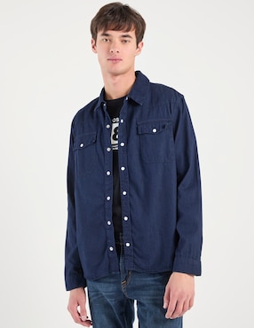 Camisa casual Aéropostale de algodón manga larga para hombre