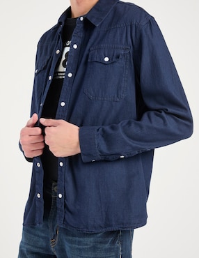 Camisa casual Aéropostale de algodón manga larga para hombre