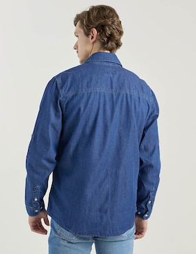 Camisa casual Aéropostale de mezclilla manga larga para hombre