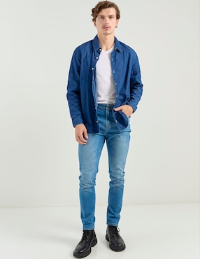 Camisa casual Aéropostale de mezclilla manga larga para hombre