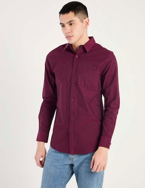 Camisa casual Aéropostale de algodón manga larga para hombre